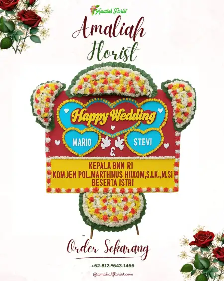 Papan Bunga Pernikahan Way Batang